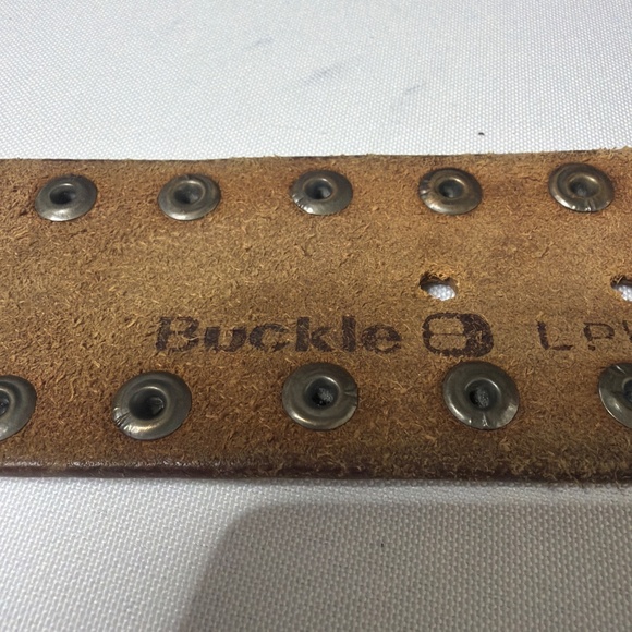 Buckle, Boho Brown Leather and Antique Brass Belt size 34
